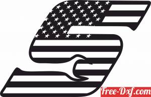 download American Flag Letter S sign for garage free ready for cut