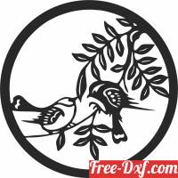 download Birds on branche wall decor free ready for cut