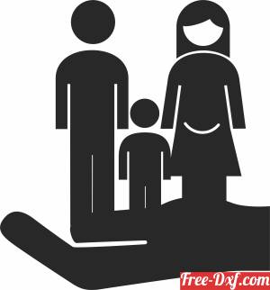download hand lifting family parent and kid silhouette free ready for cut