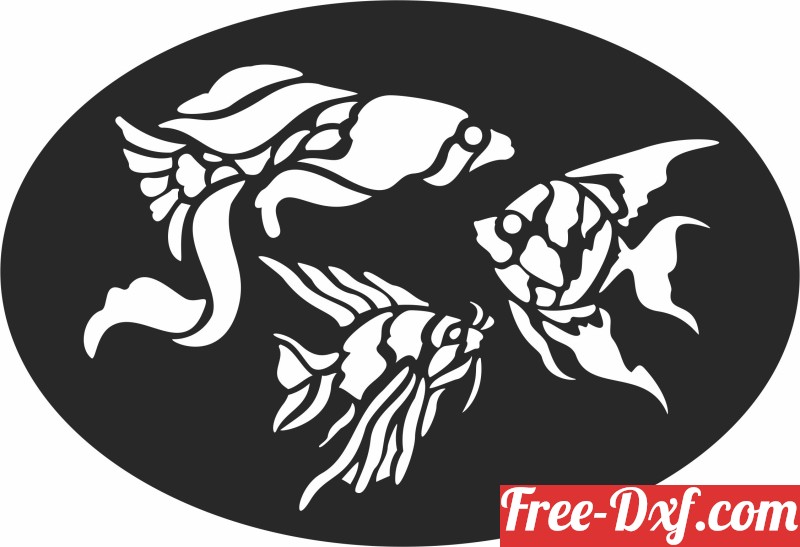 Download fish wall decor w3aBs High quality free Dxf files, Svg,