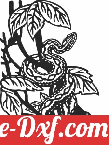 snake wrapped on a tree branche clipart