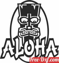 download Tropical Aloha Tiki Surf logo free ready for cut