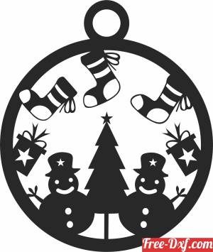 download christmas snowman ornament free ready for cut