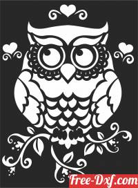 download Owl floral wall decor free ready for cut