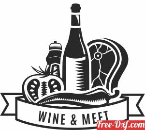 download wine and meet vintage logo free ready for cut