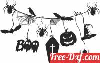 download boo trick or treat halloween decoration free ready for cut