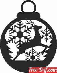 download Christmas deer ornament ball free ready for cut