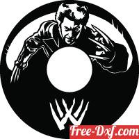 download wolverine x-men Vinyl Record Wall Clock free ready for cut