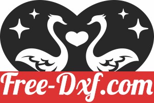 birds swans Heart wall decor valentines