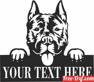 download American Staffordshire Terriers dog custom name sign free ready for cut