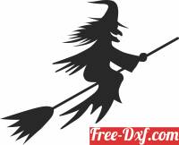 download Witch Riding a Broom clipart free ready for cut