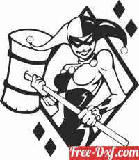 download Harley quinn cliparts free ready for cut