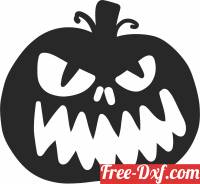 download scary pumpkin halloween art free ready for cut