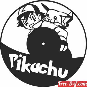 download pikachu pokemon wall clock free ready for cut
