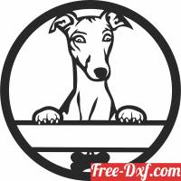 download Greyhound dog monogram sign free ready for cut