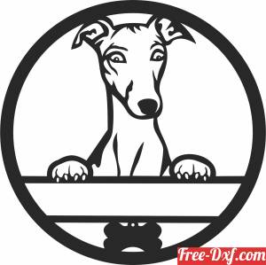 download Greyhound dog monogram sign free ready for cut
