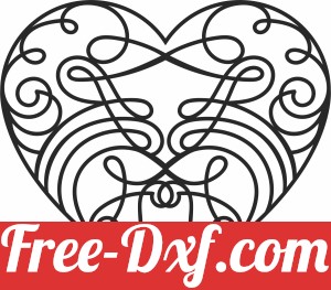 Decorative one line heart wall art