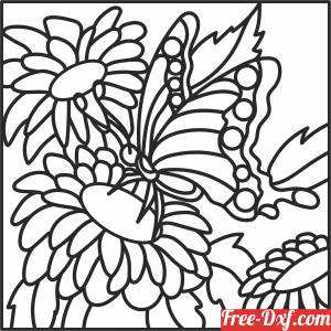 download Butterfly on flowers clipart free ready for cut