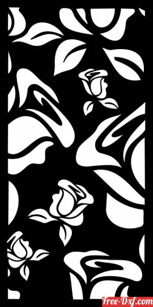 download decorative wall pattern panel with flowers free ready for cut