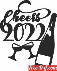 download Cheers Happy new year wall sign free ready for cut
