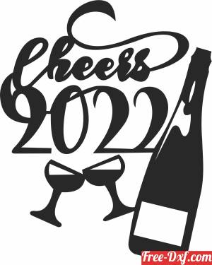 download Cheers Happy new year wall sign free ready for cut