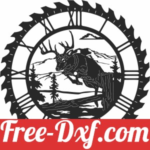 deer sceen saw wall clock