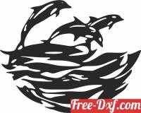 download Dolphin Scene clipart free ready for cut