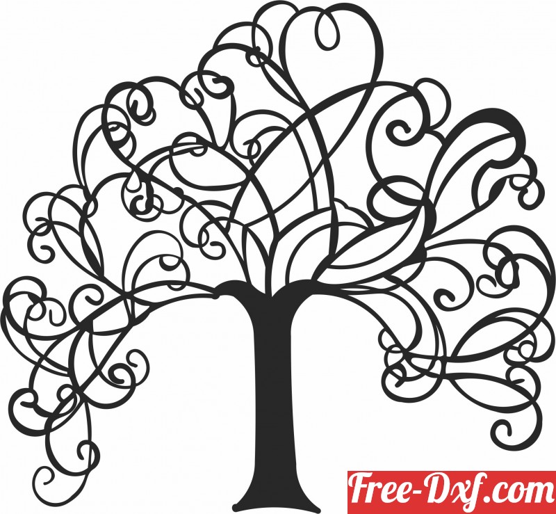 Download Tree designs wall decor xi1l1 High quality free Dxf file