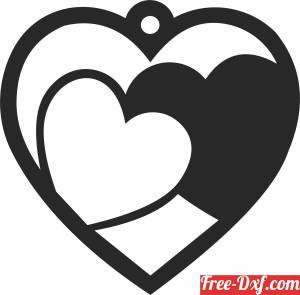 download Heart ornament valentines gifts free ready for cut