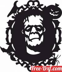 download Halloween Frankenstein Mirror Horror free ready for cut