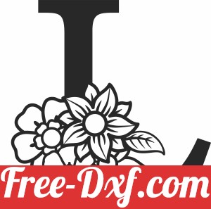 Monogram Letter L with flowers