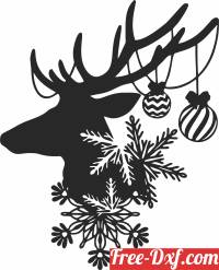 download Christmas Deer decor free ready for cut