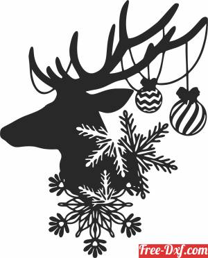 download Christmas Deer decor free ready for cut