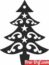 download christmas tree wall art free ready for cut