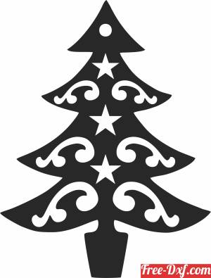 download christmas tree wall art free ready for cut