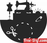 download Sawing Machine Wall Clock Vinyl Record free ready for cut