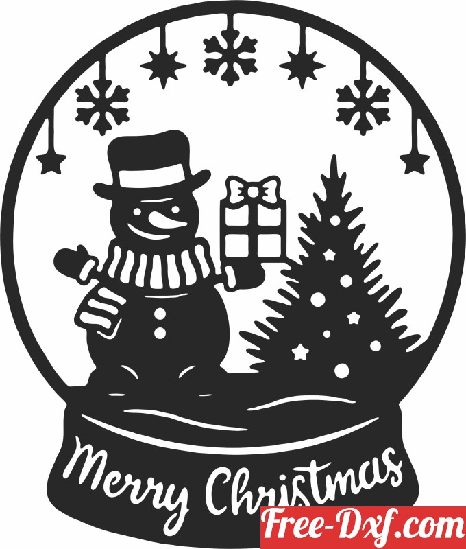 Download christmas Snow globe snowman yBHQJ High quality free Dxf