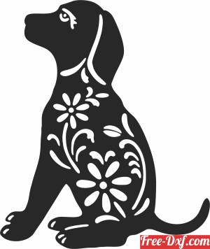 download floral dog clipart free ready for cut
