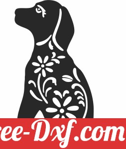 floral dog clipart