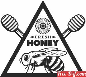 download fresh honey bee logo sign free ready for cut