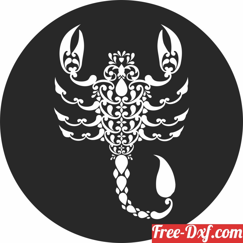 Download scorpion Zodiac art sign yIdO1 High quality free Dxf fil