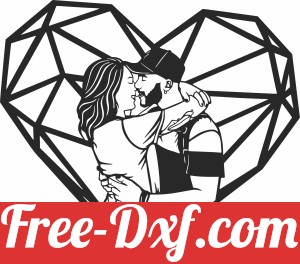 heart couple Kissing wall decor