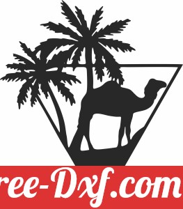 desert camel palms clipart