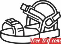 download black and white sandal free ready for cut