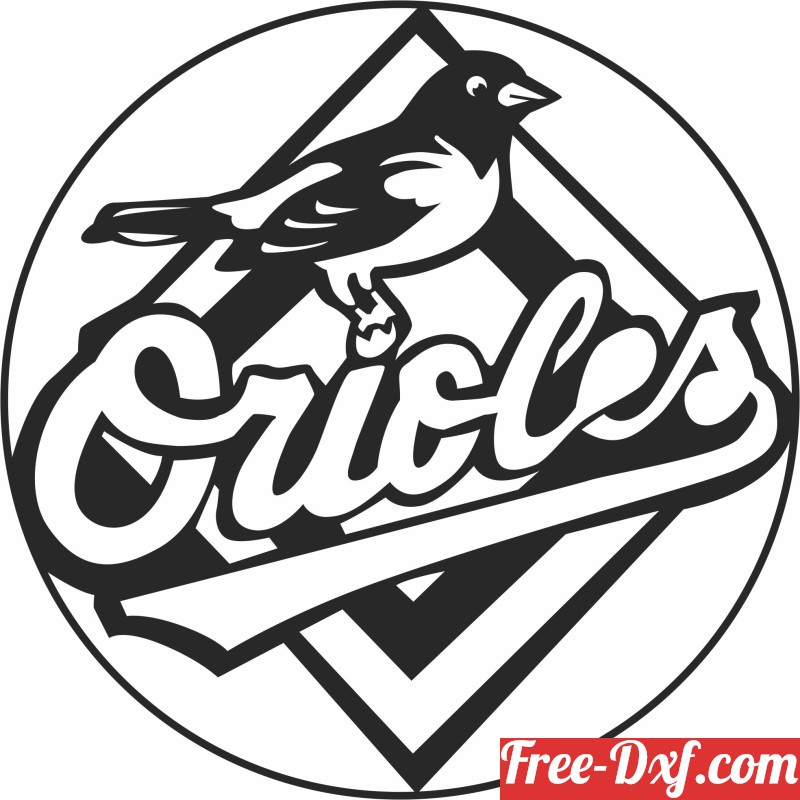 thumbnail image 2 of Baltimore Orioles Vintage Logo 1999 - 2008 Vinyl Wall Decal 2 of 11