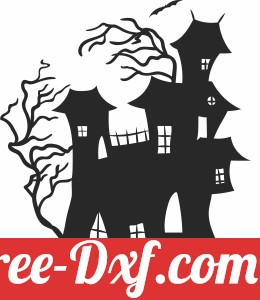 Halloween scary house clipart