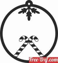 download christmas candy cane ornament free ready for cut