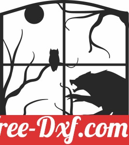 Halloween scary scene clipart
