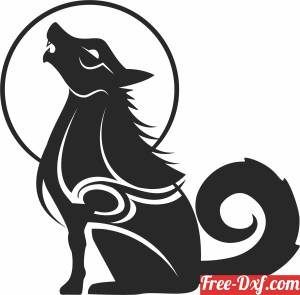 download wolf howl moon wall sign free ready for cut