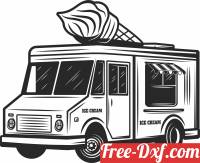 download Ice cream truck car clipart free ready for cut
